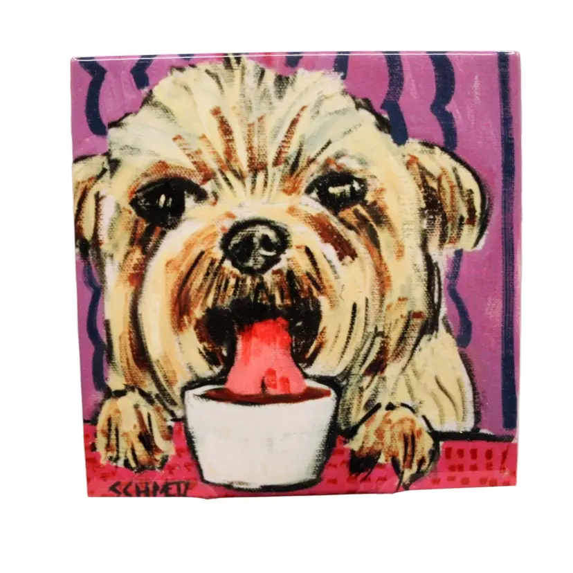 Pop Art 4 1/4βx4 1/4β Ceramic Tile Stylized Dog