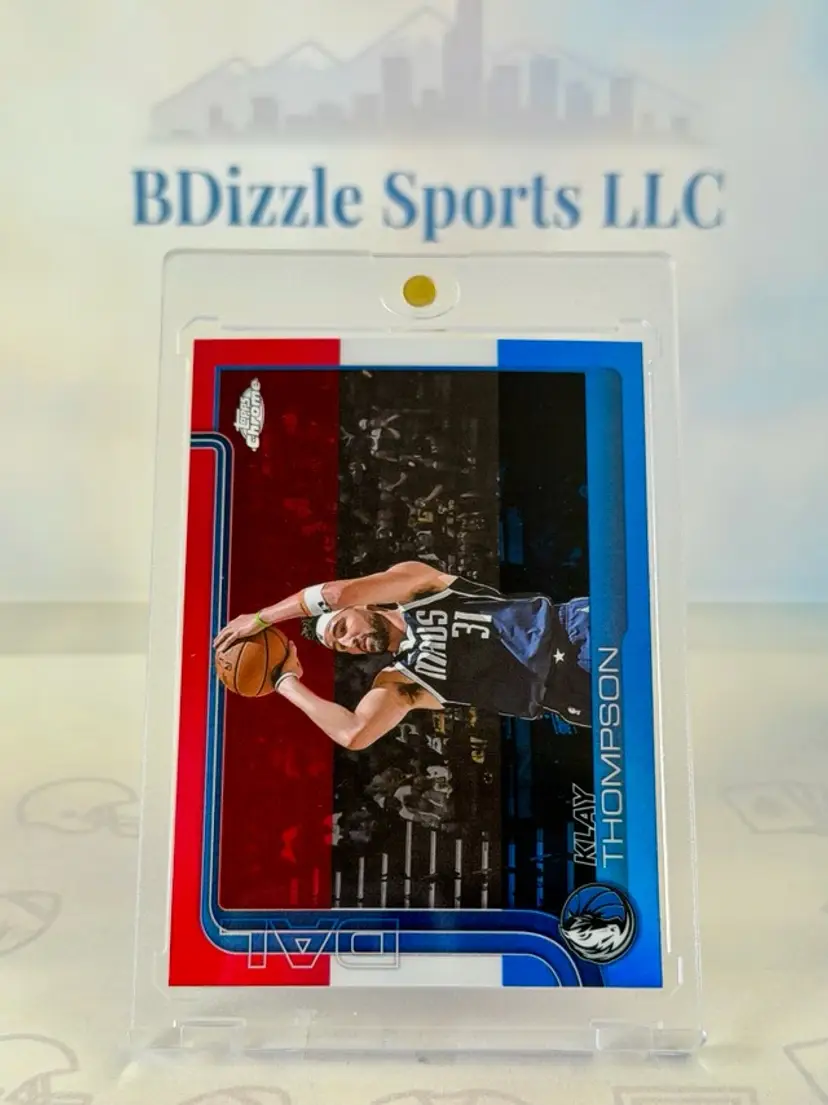 2025-26 Topps Chrome Klay Thompson Red White and Blue Refractor #42