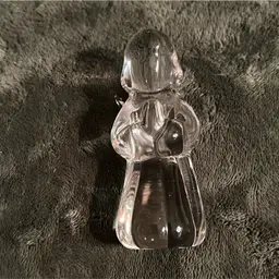 Vtg Glass Angel Two’s Company Handblown Solid Clear Praying Figurine 4” Tall