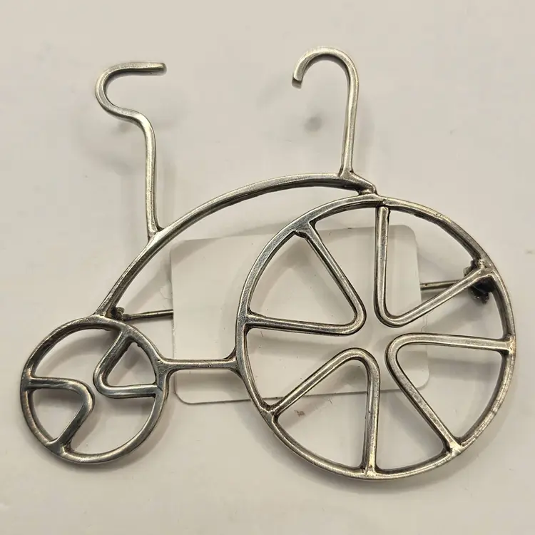 #107 Vintage Sterling Silver Mexico Taxco Bicycle Brooch