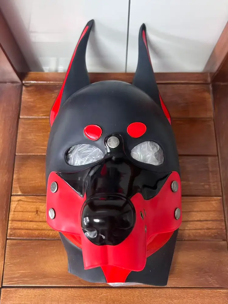 “Doberman”mask + Leather harness restraints