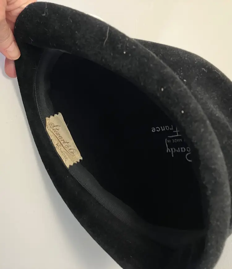 VTG Picardy Black Velour Hat Made in France