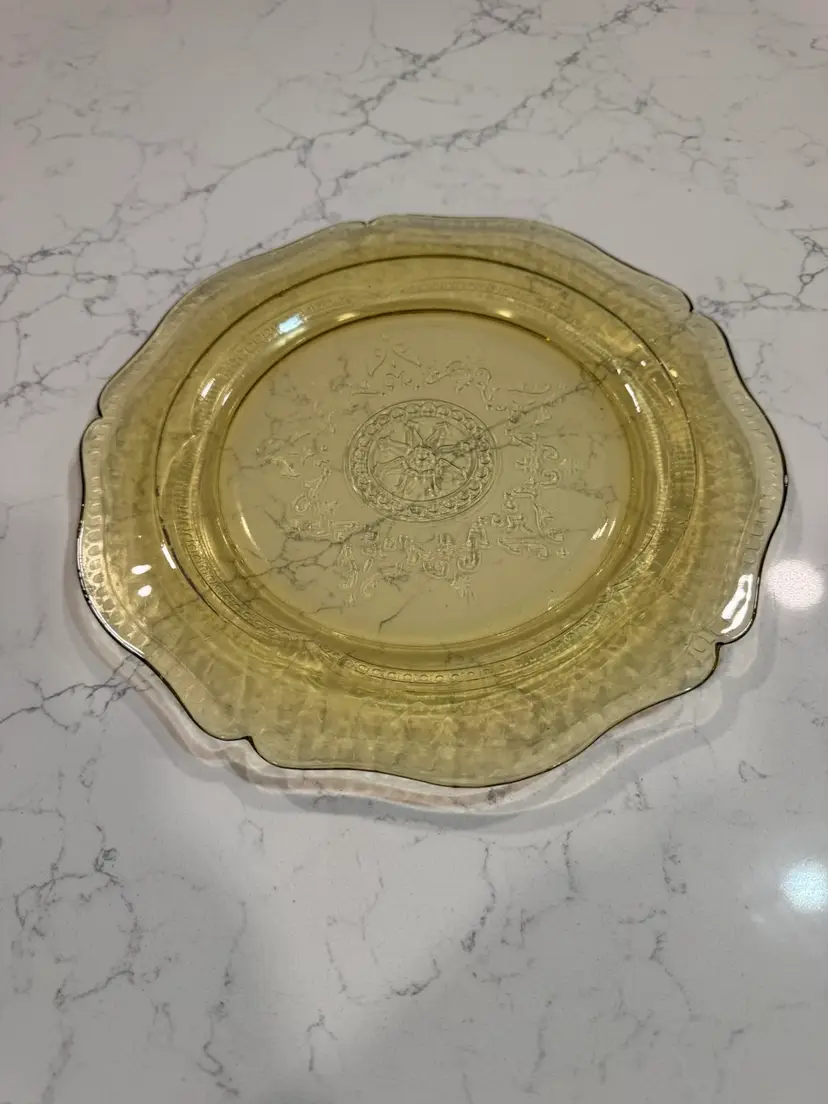 Yellow Depression Glass Dinner Plate
