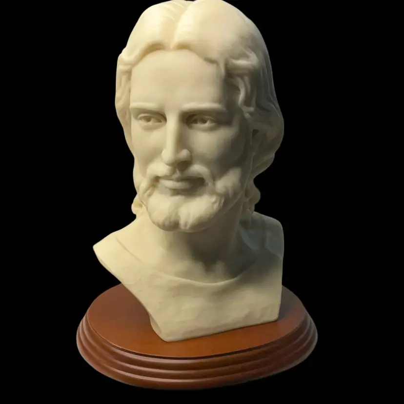 1994 Bawden Jesus The Christ Resin And Wood Bust 10.5"x8β Classic Jesus Bust on Wooden Base