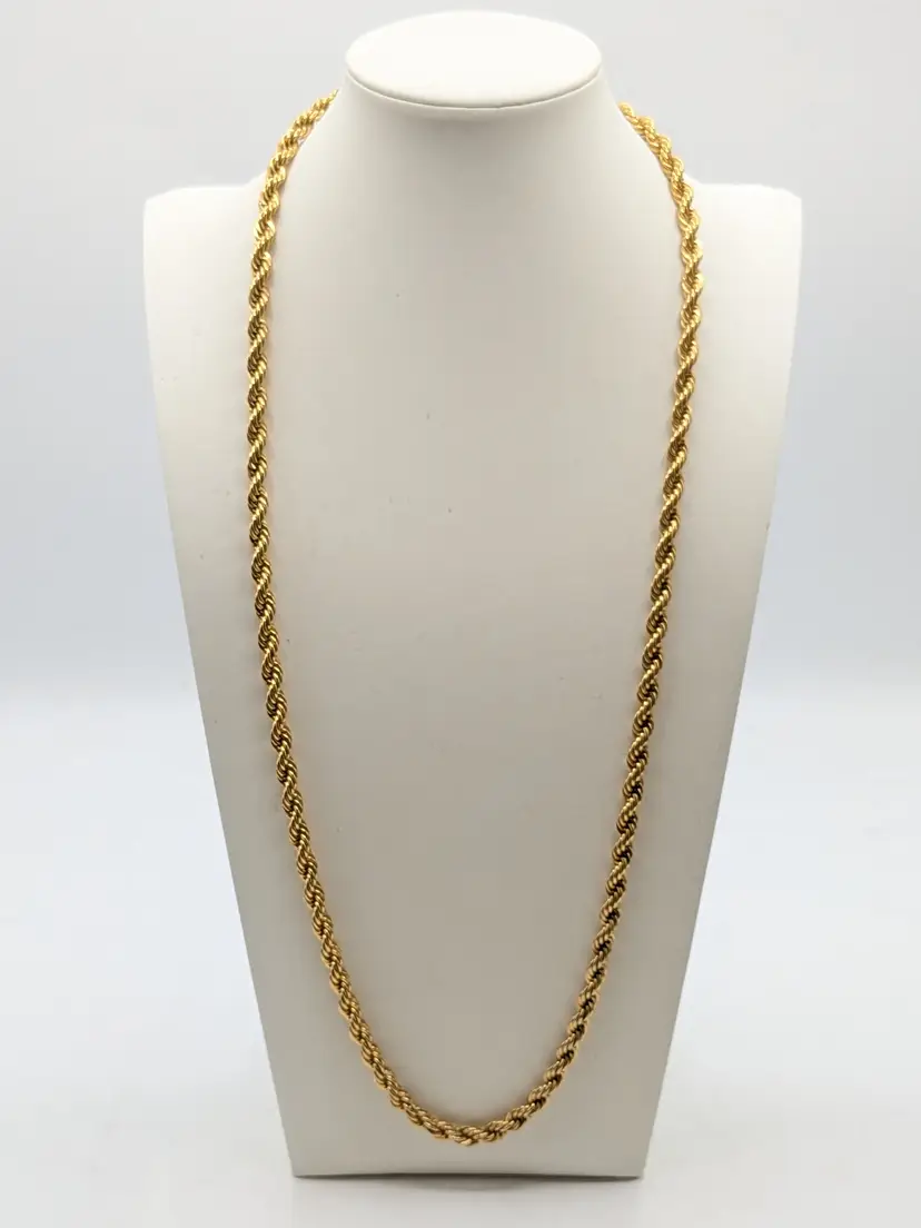 Vintage Napier Gold Tone Twisted Rope Chain Necklace