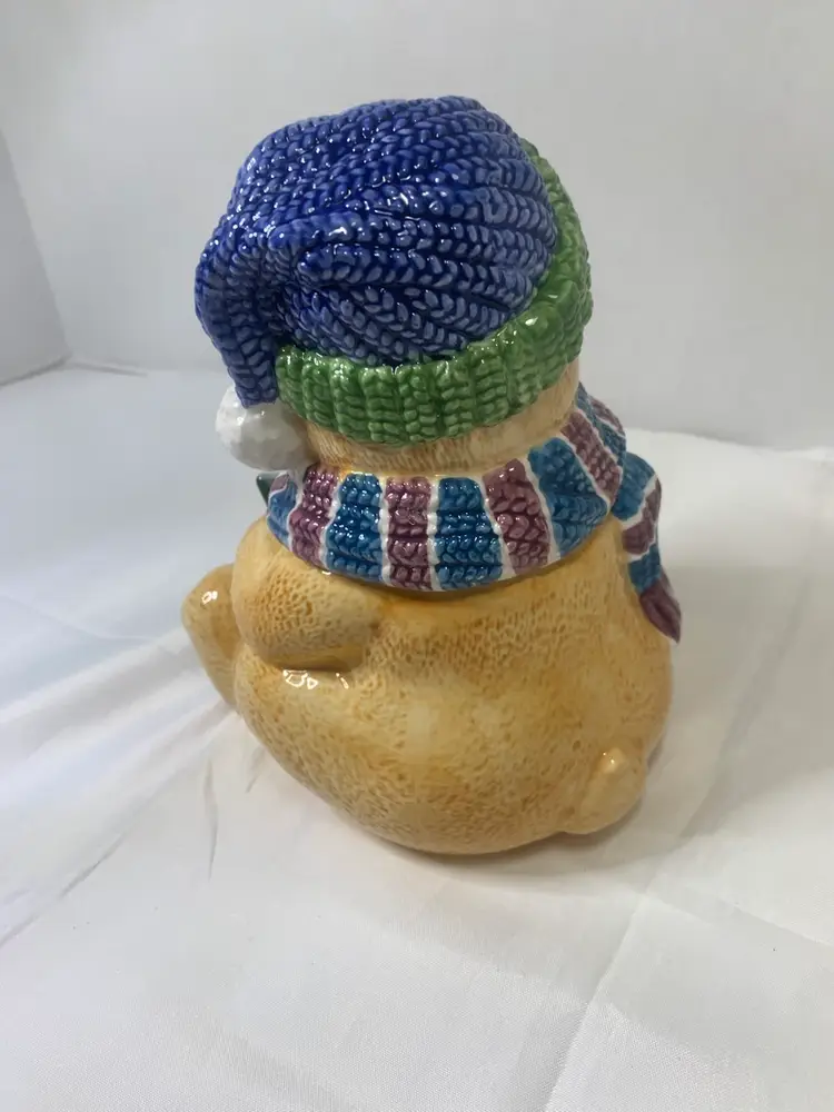 Vntg Bear Christmas Cookie Jar