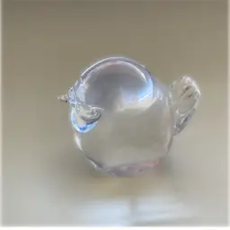 Vintage Scandinavian Clear Crystal Glass Bird