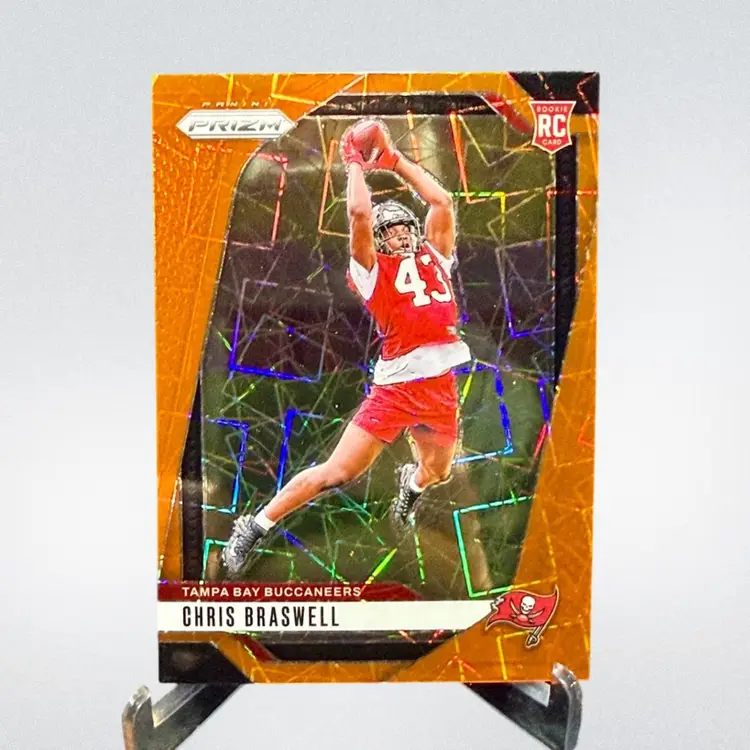 CHRIS BRASWELL 2024 PANINI PRIZM #320 ROOKIE ORANGE LAZER PRIZM BUCCANEERS RC