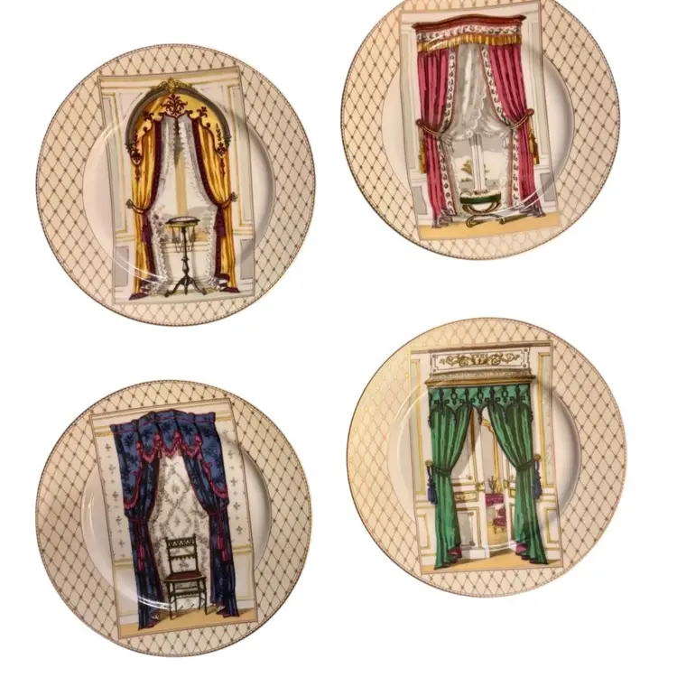 Fitz & Floyd Marked Collection Set of 4 Porcelain Plates