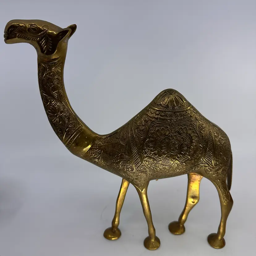 Vintage 10” Brass Camel Figurine