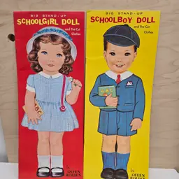 Huge Schoolboy & Schoolgirl Paper Doll Books Uncut