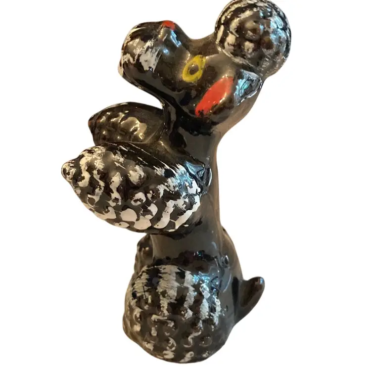 Black And White Poodle Figurine