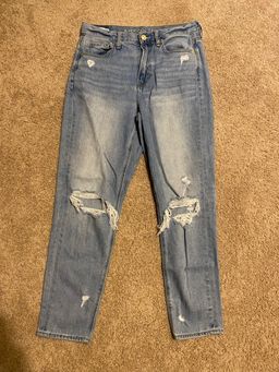 American Eagle Women's Size 4 Regular Distressed Blue Denim Mom Jeans