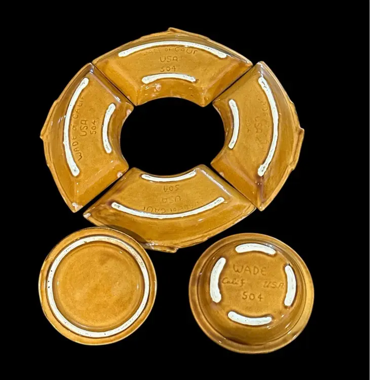 MCM Wade California Pottery Lazy Susan Chip & Dip / Snack Tray