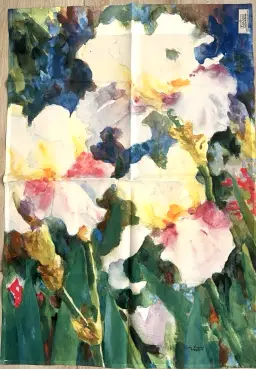 Vintage NEW Toland House Flag IRIS FLOWERS USA 36" x 24"