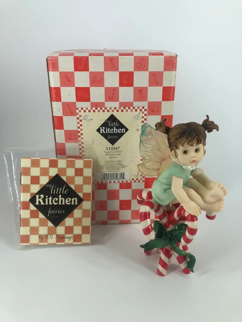 My Little Kitchen Fairies Christmas Enesco Candy Cane Fairie 2003 w/ Box