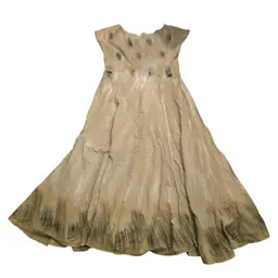 Luna Luz Light Green Handpainted Dress Lagenlook Artsy Boho Womens Sz M Stretch