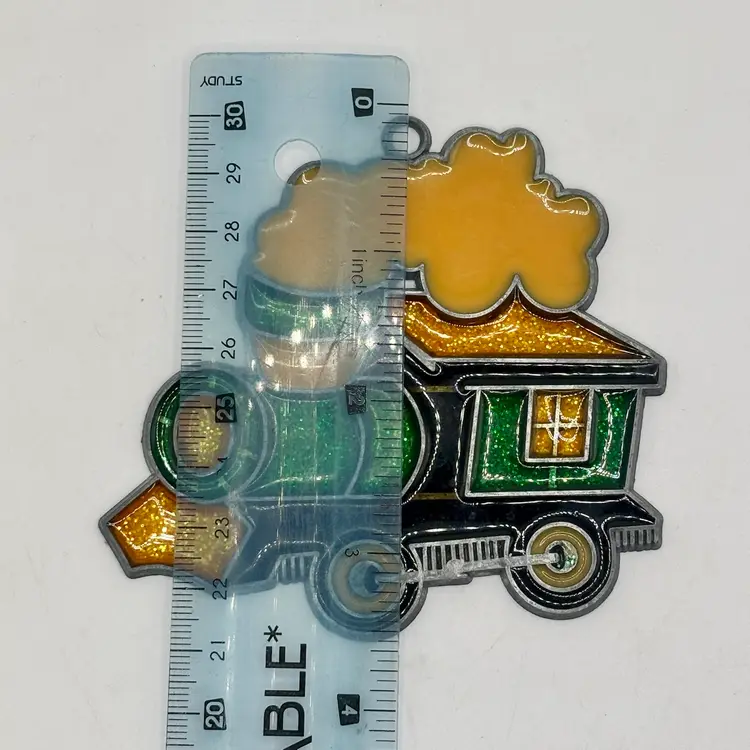 Vintage 1980/90’s Train Stained Glass Suncatcher 3.5”