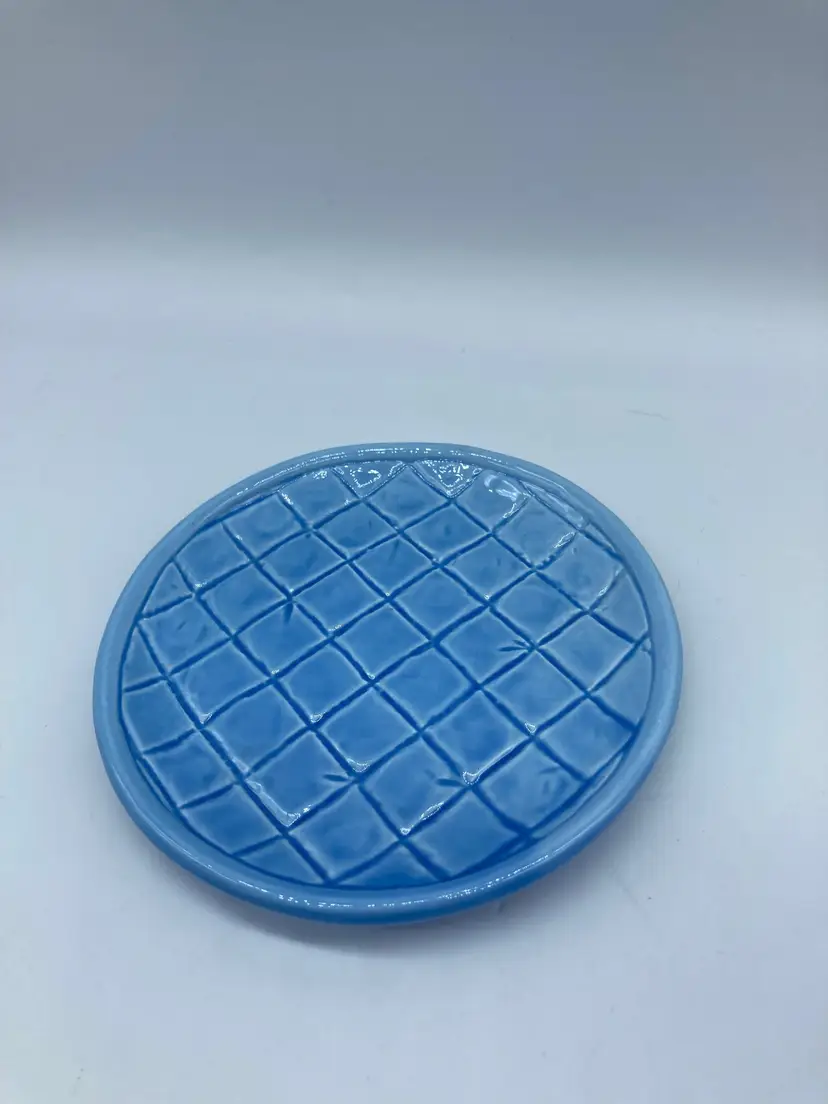 Russ Bitsy and Beau Blue Ceramic Saucer