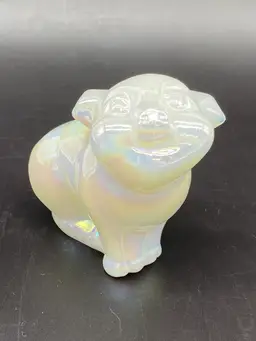 Vintage Fenton Pearly Sentiments Pig Figurine Unpainted