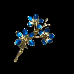 Blue Enamel Floral Pin
