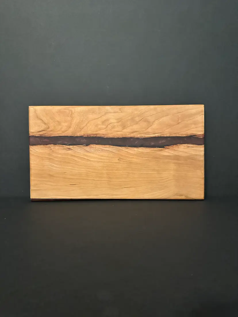 Cherry Wood with Translucent Red Epoxy Cutting Board