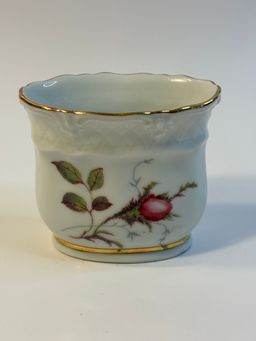Vintage Porcelain Toothpick Holder From Royal Heidelberg Winterling Germany Rose Brier Pattern 2.5”