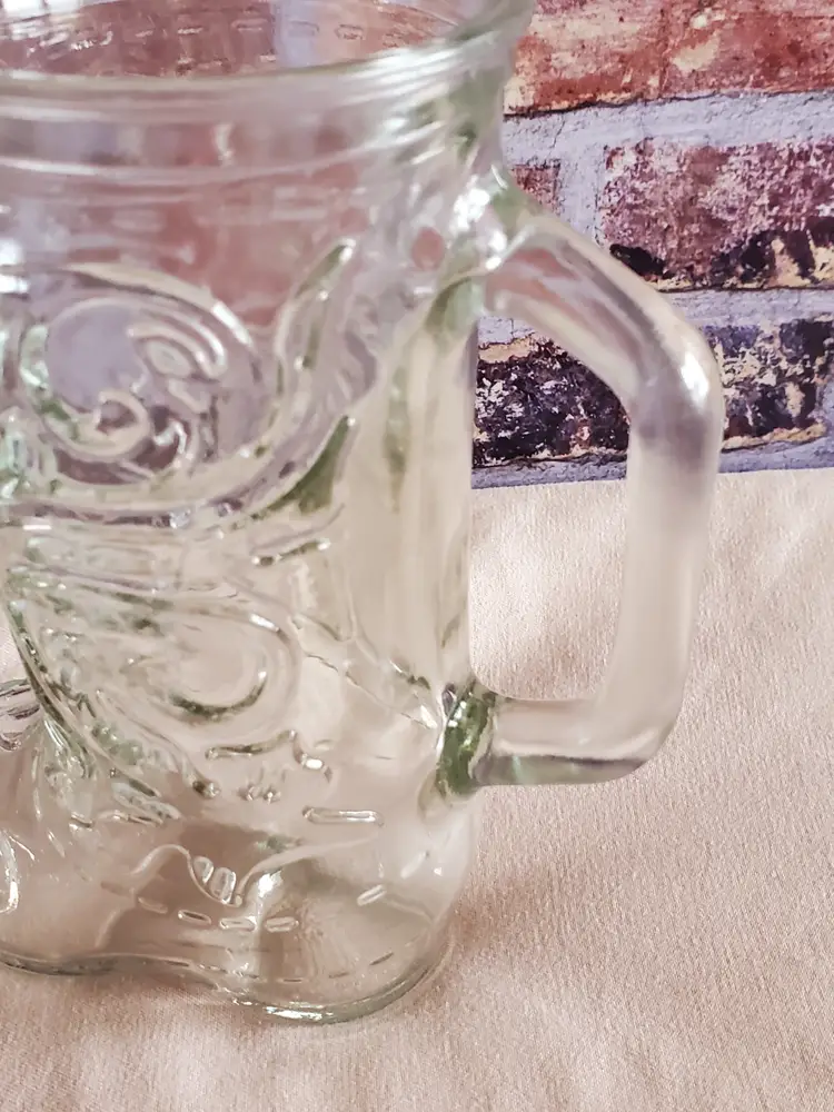 Vintage Libbey Cowboy Boot Glass Mug 7” Clear Western Barware Decor