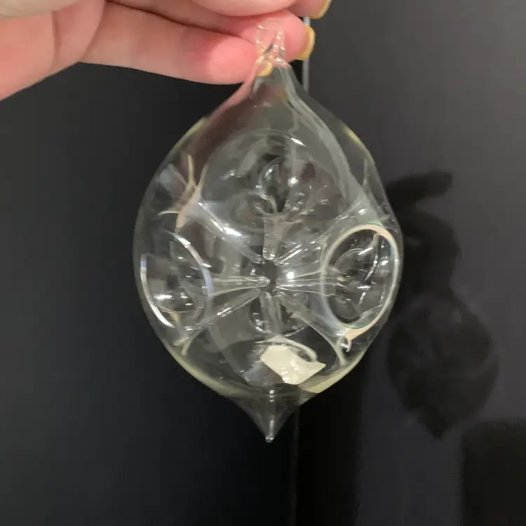 Langsam-Billig Hand Blown Clear Glass Ornament