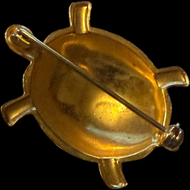 Damascene Turtle Brooch 1.25”
