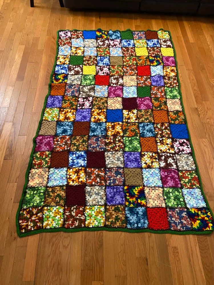 Granny Square Blanket 72” X 42”