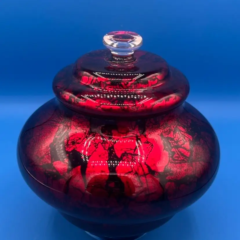 Vintage Mercury Hand Blown  Glass Jar Made In Italy