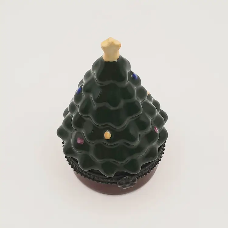 Christmas Tree Hinged Trinket Box