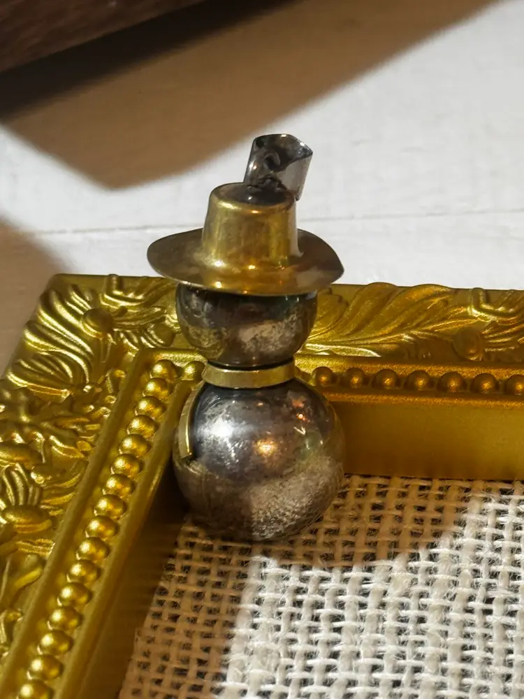 Vintage Sterling Mexico Harmony Ball Snowman Pendant
2"