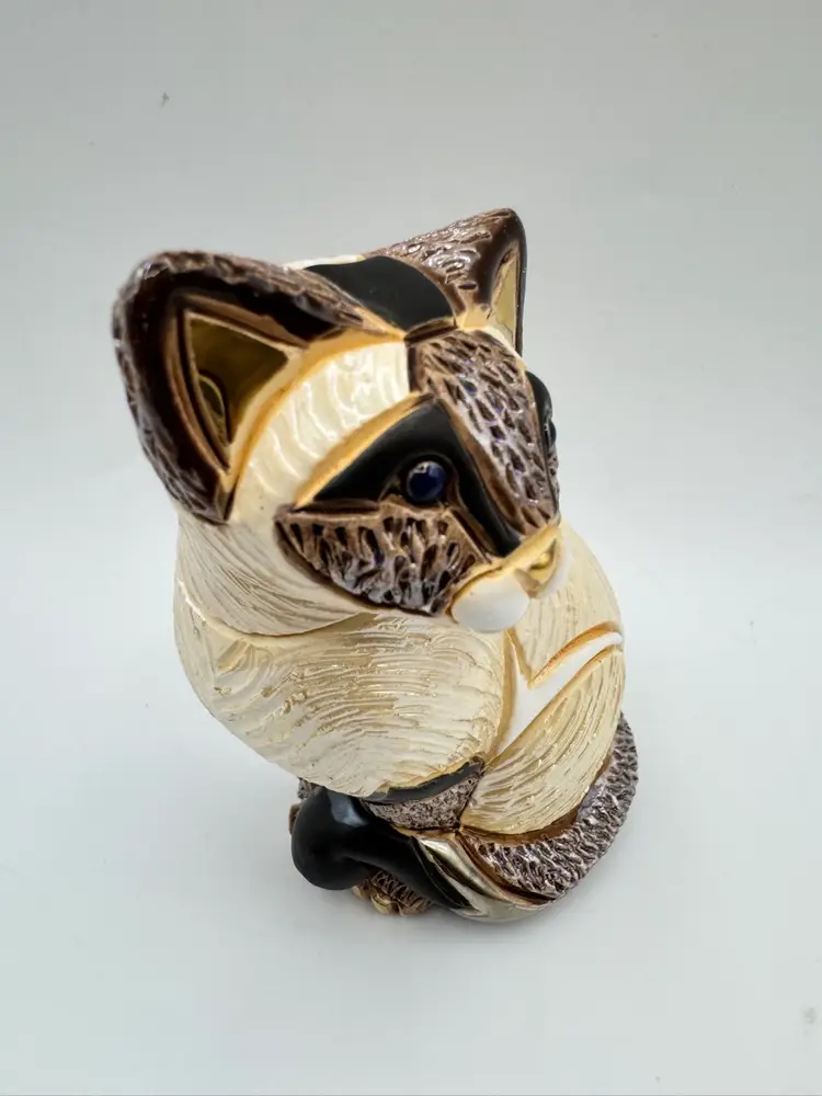 De Rosa Rinconada Siamese Cat F122 Gold Accents " 4.25” Tall NIB