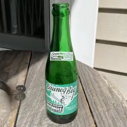 Vintage Bauneg Beg Springvale Bottling Co Green Glass 7 oz Bottle ACL Label ME