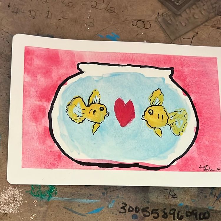 Fish Watercolor Post Card-Made By Me