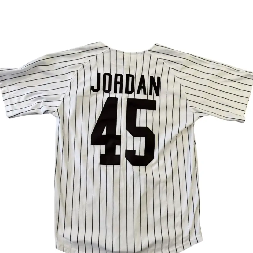 $125 Michael Jordan Barons Baseball Jersey Stitched Headgear Classics Small $125