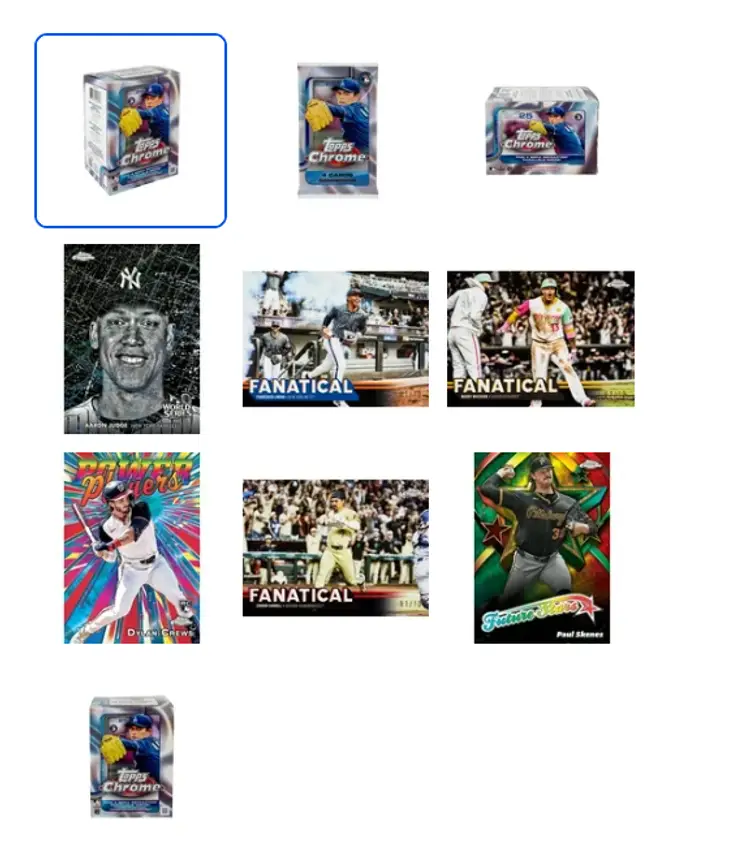 2025 Topps Chrome Baseball Trading Cards Value Box