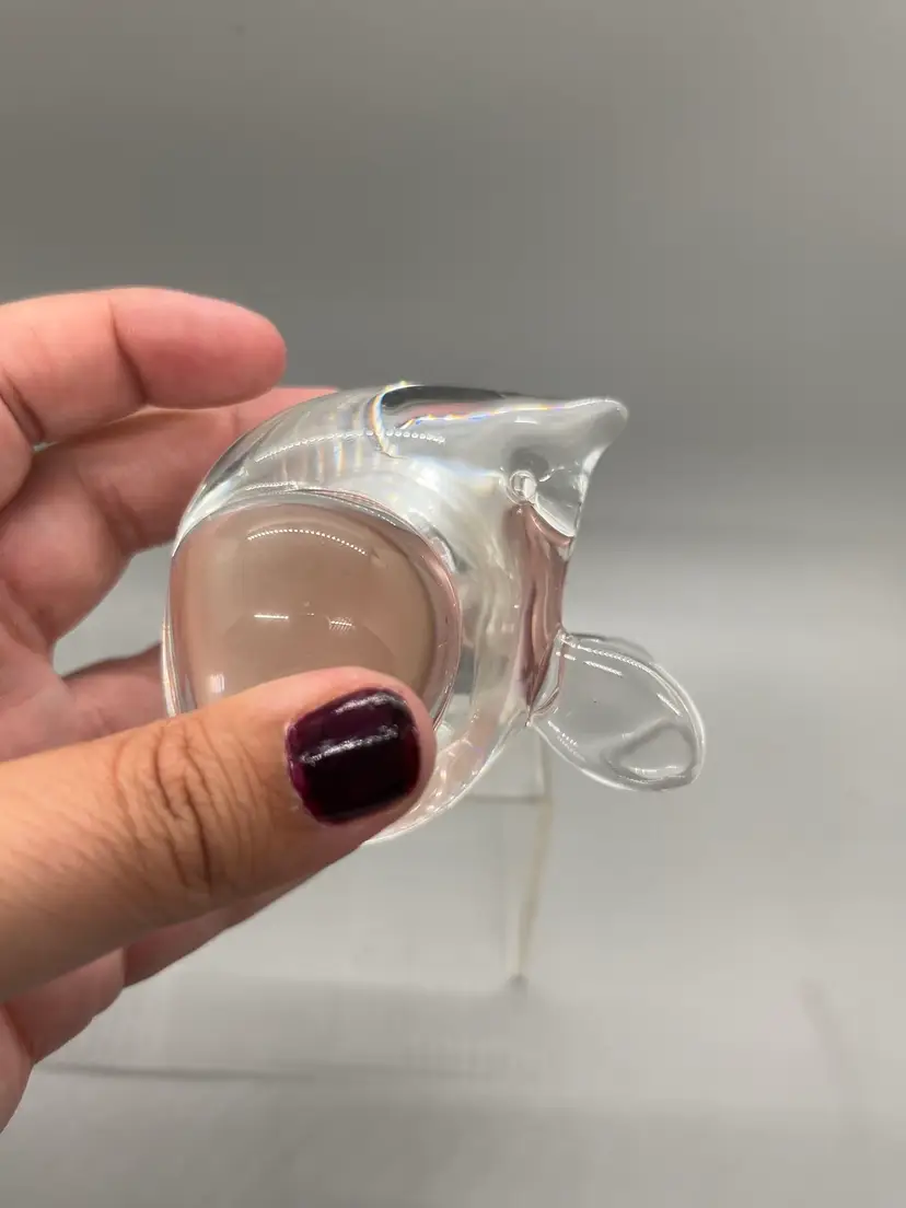 24108 Chonky Clear Glass Mouse 3” ▶️