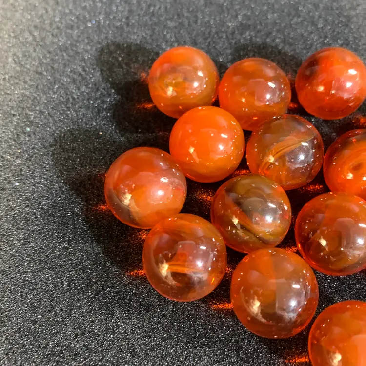 15-Orange Swirl Glass Marbles 1/2"