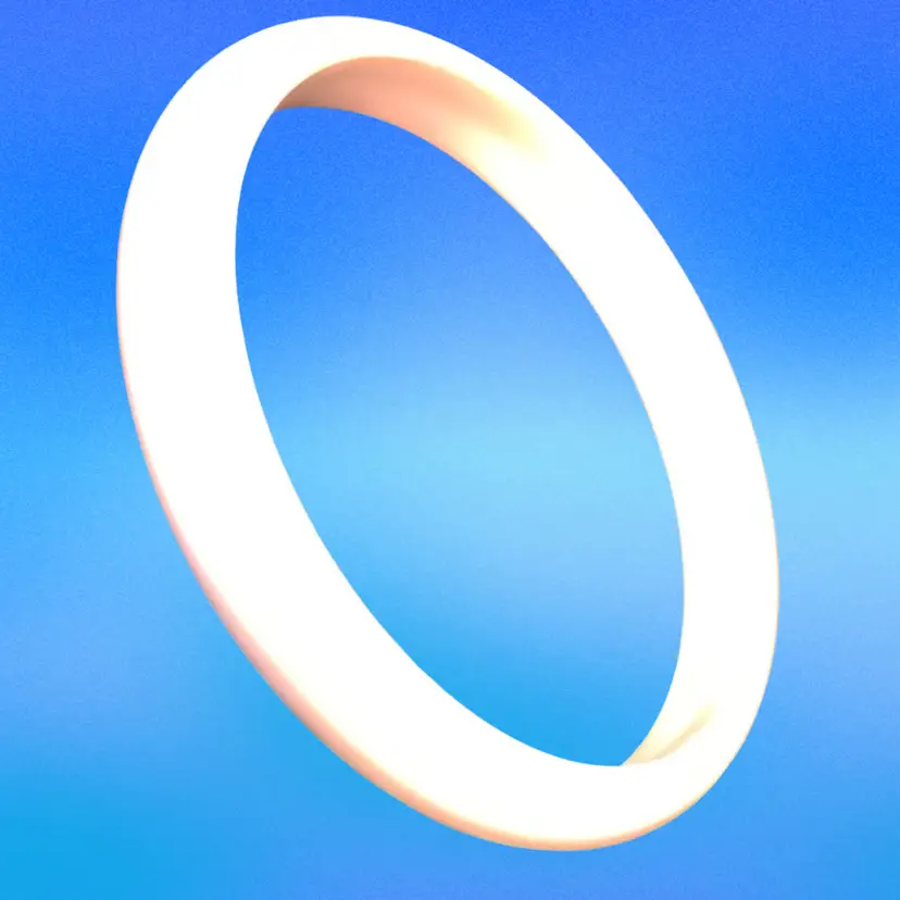 Vintage Acrylic Bracelet Bangle With A Glossy White Design #1