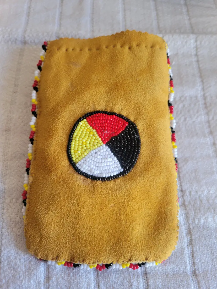 Native American Medicine Pouch Full Leather/beaded