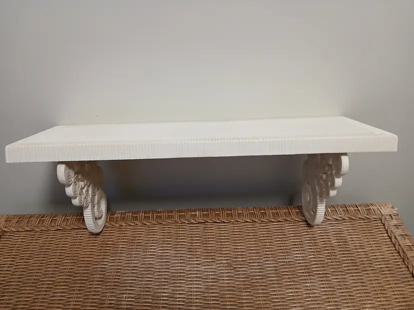 Vintage Syroco Inc. 3340 White Wall Shelf with Ornate Brackets