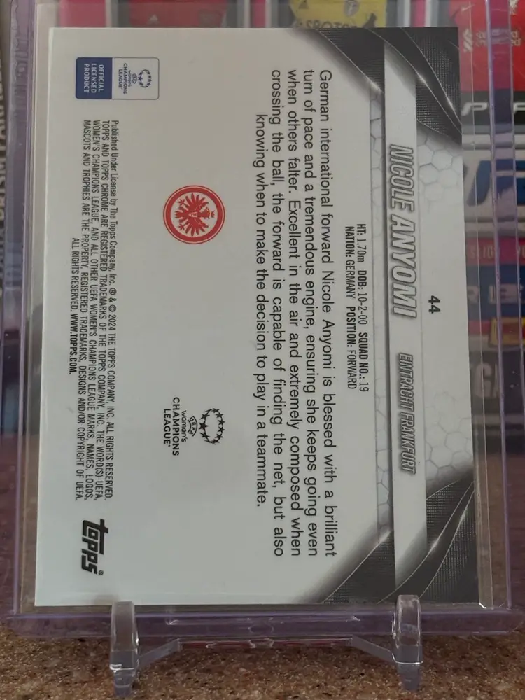 Nicole Anyomi 2023-24 Topps Chrome Sapphire Gold /50 #44 Eintracht Frankfurt Germany