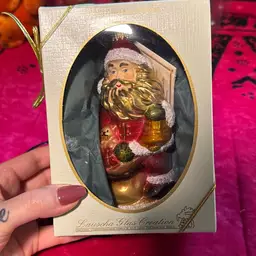 Glass Santa Ornament