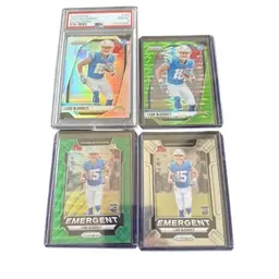 2024 Prizm Ladd McConkey Rookie Silver PSA 8/Green Pulsar/Green Wave/Base! Los Angeles Chargers