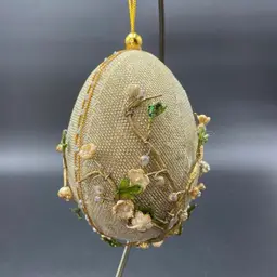 Gump's of San Francisco Cherry Blossoms Egg Shaped Ornament VTG Fabergé Style