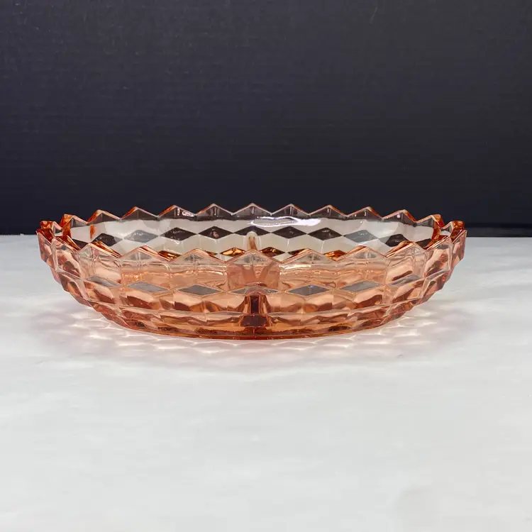 Vintage Colony Whitehall Peach Pink Divided Relish Tray Bowl