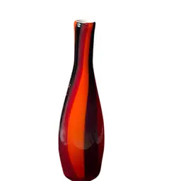 Encased Blown Glass Swirled Colors Vase.